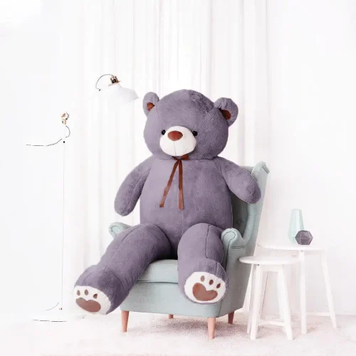 Big Teddy Bear, Soft Toy, 200 Cm, Grey, Toto