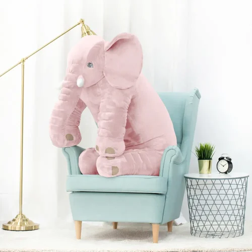 Stor mjukisdjurselefant, 125 cm, rosa, Hogo