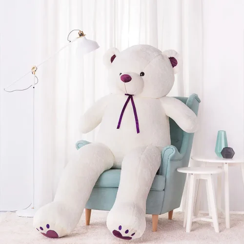 Big Teddy Bear, Soft Toy, 200 Cm, White, Toto