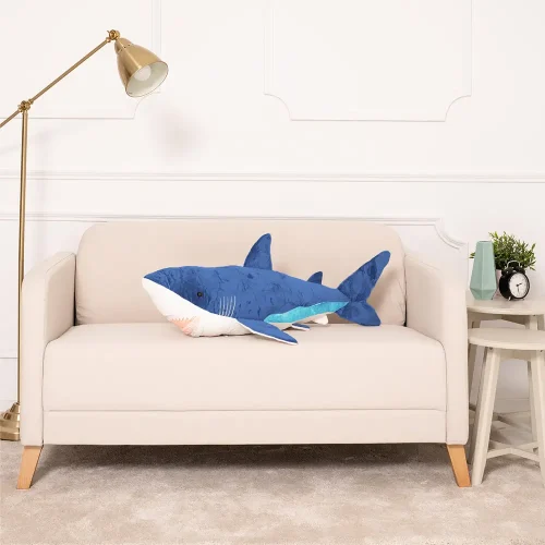 Pehmolelu Hai, 90 cm, sininen, Saho