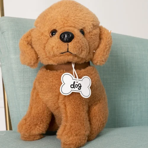 Pudi plyschhundpudel, mjukisdjur, 20 cm, 7 tum, 0,6 fot, brun