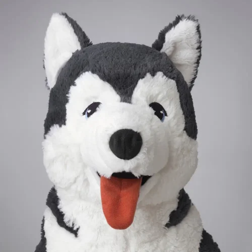 Pehmolelu Husky-koiralle, 70 cm, mustavalkoinen, Husky
