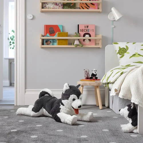 Pehmolelu Husky-koiralle, 70 cm, mustavalkoinen, Husky