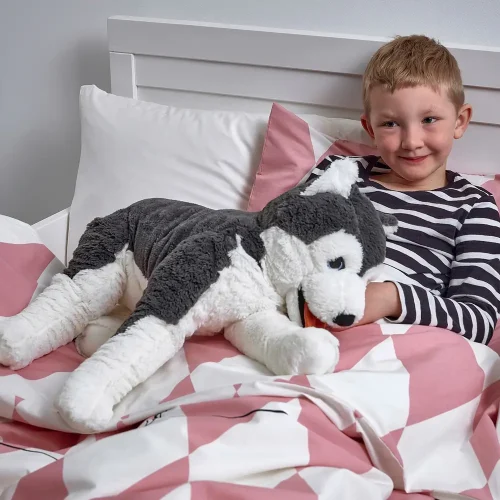 Pehmolelu Husky-koiralle, 70 cm, mustavalkoinen, Husky
